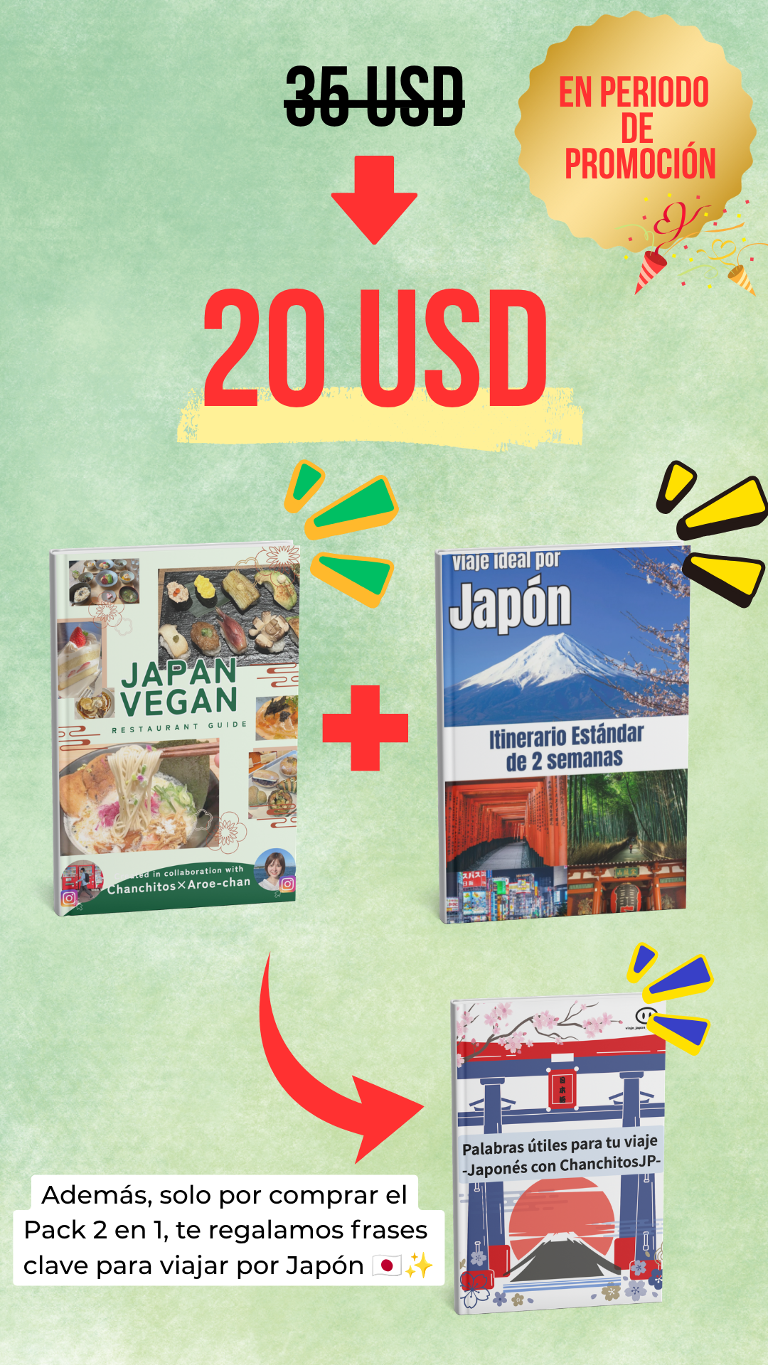 Pack 1 (2 en 1): Guía Vegana + Itinerario de 2 Semanas